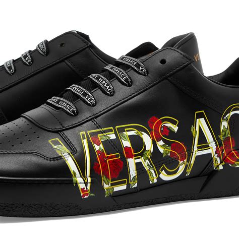 gold and black versace tennis shoes|versace couture tennis shoes.